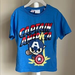 Zara x Marvel Captain America Blue T-Shirt 5-6 Years